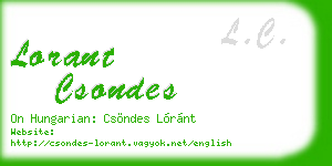 lorant csondes business card